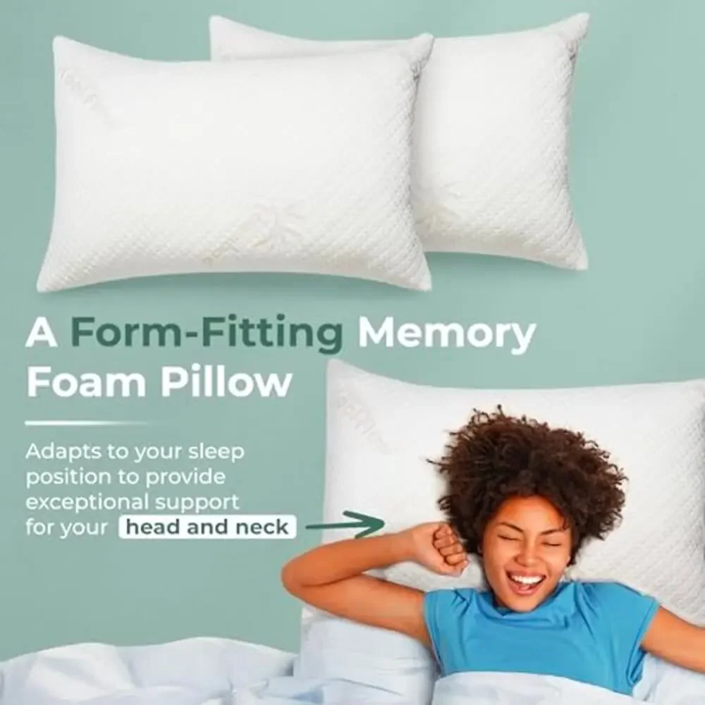 NWT Snuggle-Pedic Memory Foam Pillow - Queen, Side/Stomach/Back Sleepers white